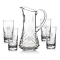 Cavanaugh Crystal Pitcher & 4 Crystal Hiball Glasses